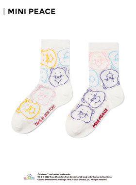 MINIPEACE X CareBears太平鸟童装女童儿童袜子中筒袜爱心熊夏款