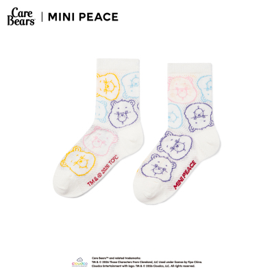 MINIPEACE X CareBears太平鸟童装女童儿童袜子中筒袜爱心熊夏款