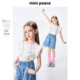 T恤夏装 短袖 上衣洋气 女童吊带背心儿童小飞袖 MINIPEACE太平鸟童装