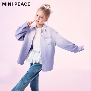 女童渐变牛仔夹克儿童外套洋气甜美上衣秋装 MINIPEACE太平鸟童装