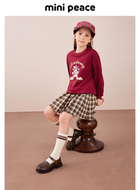 MINIPEACE太平鸟童装女童格子裙秋季新款学院儿童短裙格纹半身裙