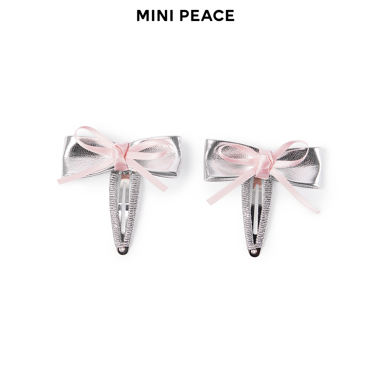 【专柜同款】MINIPEACE太平鸟童装女童蝴蝶结儿童发夹银色发饰