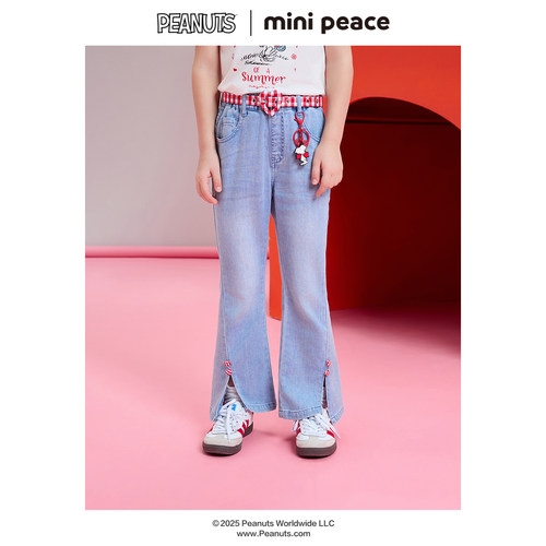 【专柜同款】MINIPEACE×史努比联名女童裤子夏季新款儿童牛仔裤