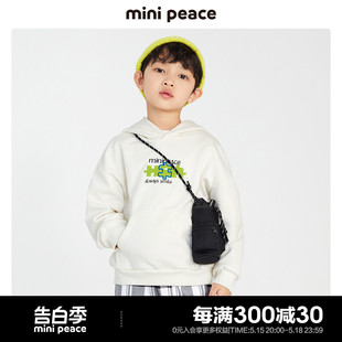 上衣 minipeace太平鸟童装 男童连帽卫衣潮酷拼图长袖