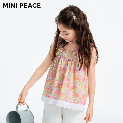 【专柜同款】MINIPEACE×Liberty系列女童夏季田园印花吊带薄上衣
