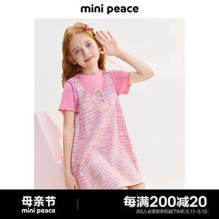 minipeace太平鸟女童连衣裙多巴胺甜酷牛仔背心裙夏 系列 时尚