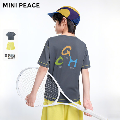 【运动系列】MINIPEACE太平鸟童装男童套装夏季儿童运动T恤两件套