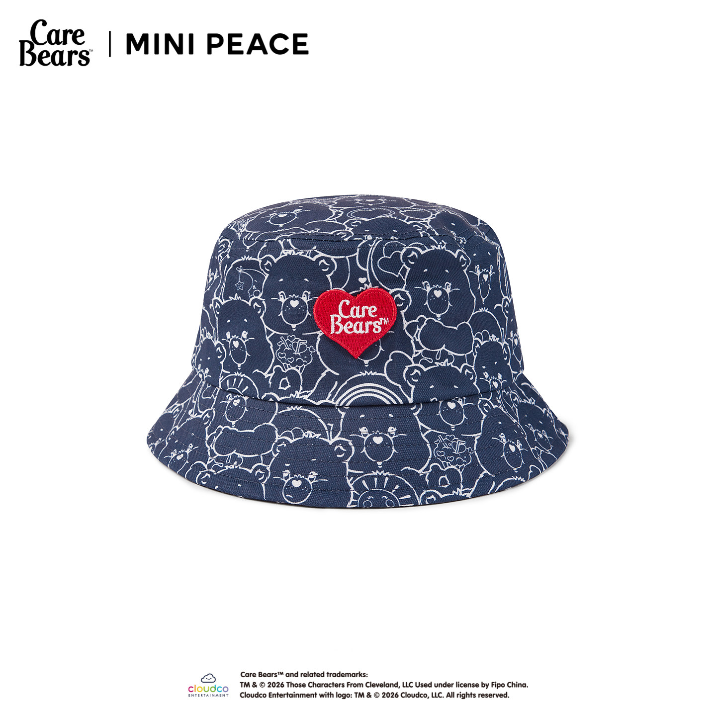 【专柜同款】MINI PEACE X CareBears联名儿童渔夫帽满印女童帽子