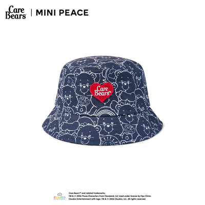 【专柜同款】MINI PEACE X CareBears联名儿童渔夫帽满印女童帽子