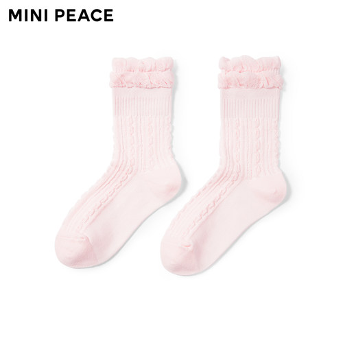 【专柜同款】MINIPEACE太平鸟童装女童袜子花边春季儿童中筒袜