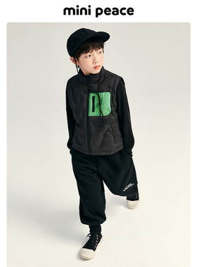 MINIPEACE太平鸟童装男童羽绒马甲秋冬撞色羽绒马夹洋气潮酷