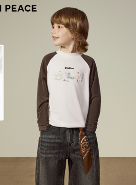 MINIPEACE太平鸟童装男童长袖T恤插肩袖儿童打底衫宝宝秋冬装新款