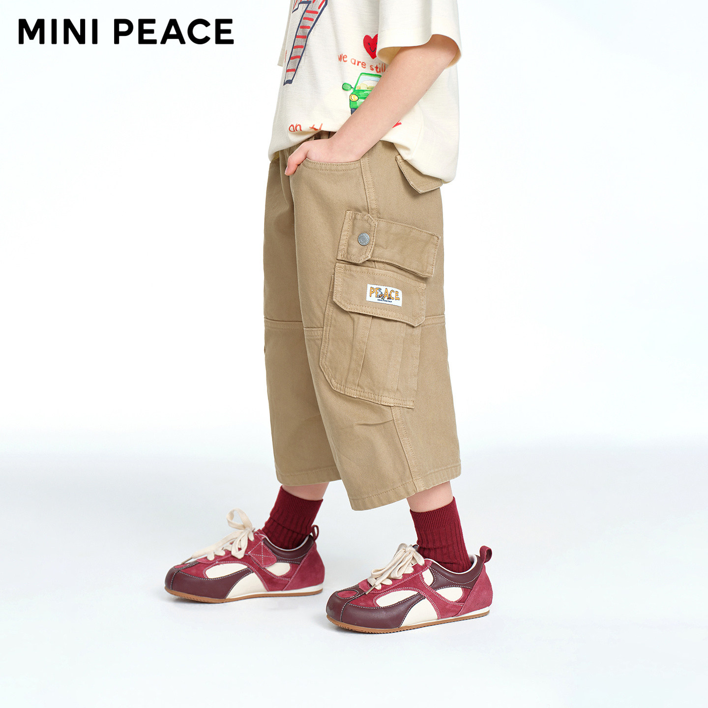 MINIPEACE太平鸟童装男童中短裤夏季软牛仔工装七分裤儿童裤子
