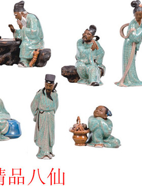 石湾公仔刘泽棉八仙过海工艺品