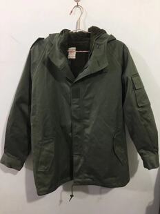 法军公发军版老款军绿卡其色航空军驼绒冲锋衣风衣 内胆 防风雨寒
