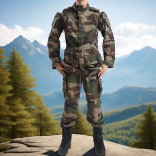 法军军版法国外籍军团FELIN T4S2防撕防蚊虫格子布CE迷彩战术风衣