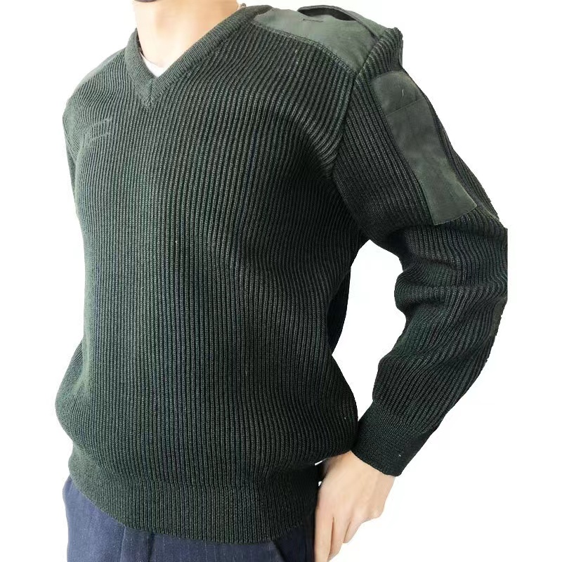 法军英军公发正规军和法国外籍兵团通用新款军绿色保暖毛衣羊毛衫