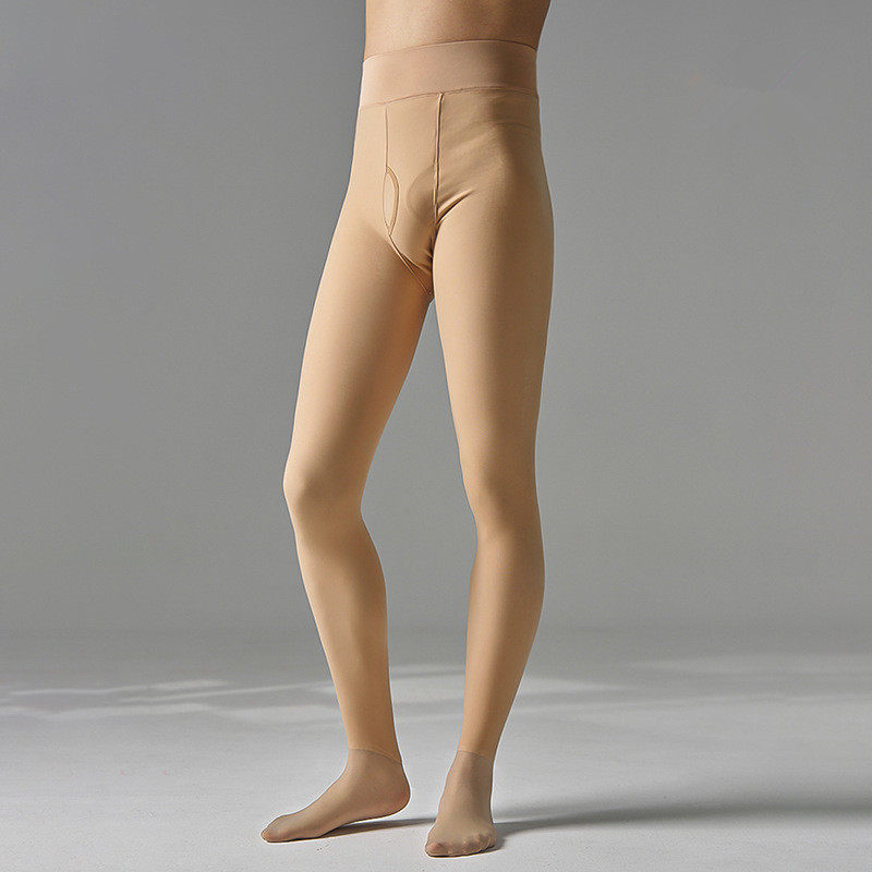 秋冬男士打底裤水光门禁丝滑加绒袜光腿神器大码打底保暖连裤袜男