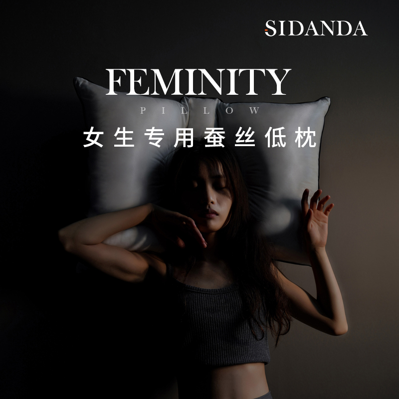 sidanda真丝女生鹅绒低睡枕