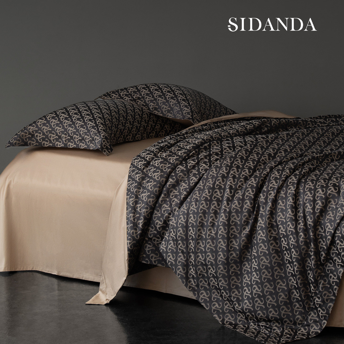 SIDANDA100支全棉色织提花四件套长绒棉纯棉贡缎床单床笠轻奢床品