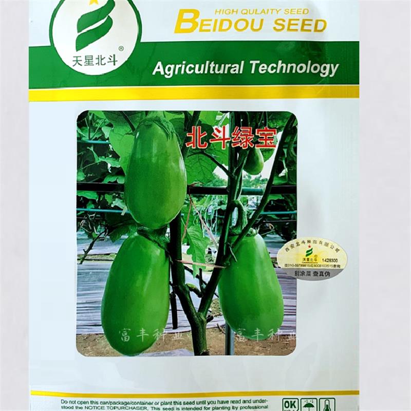 天星北斗绿宝茄子种子油绿长茄种籽早熟大果青茄子抗病强春秋高产