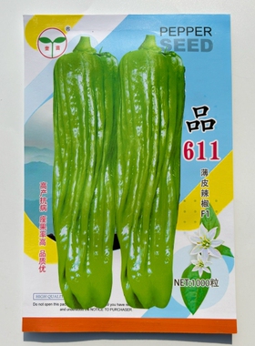 奎苗品611一代杂交薄皮大果辣椒种子耐低温弱光果实长灯笼型辣椒