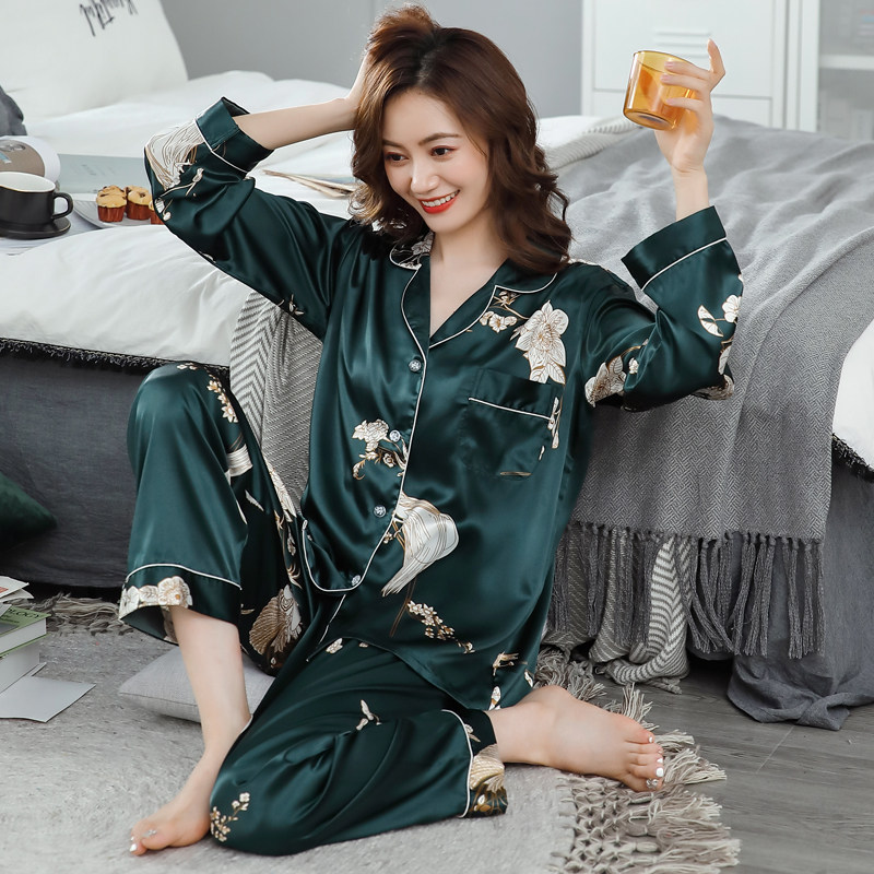 丝绸睡衣女春秋款冰丝长袖高级感