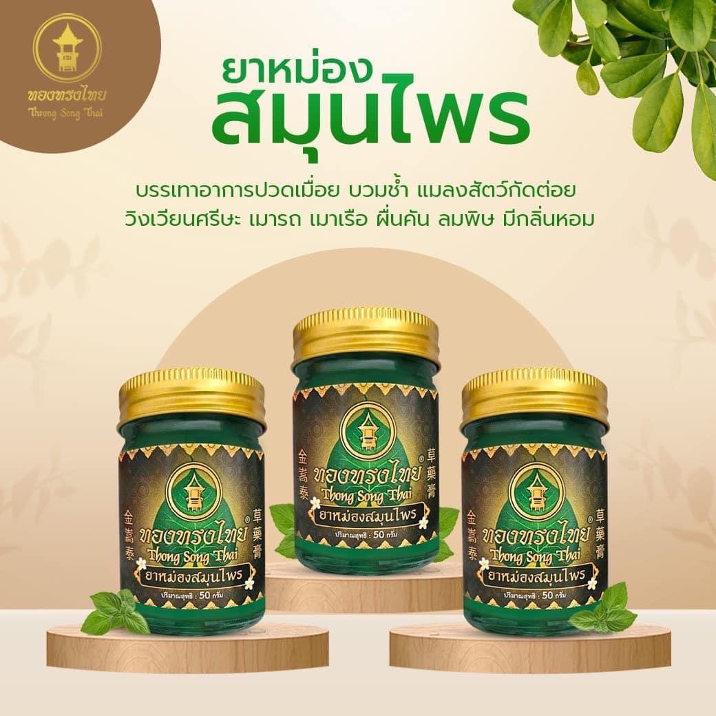泰国直邮原装正品金嵩泰青草药膏蚊虫叮咬驱蚊止痒提神醒脑