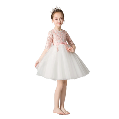 粉色公主裙女童蓬蓬纱表演洋气