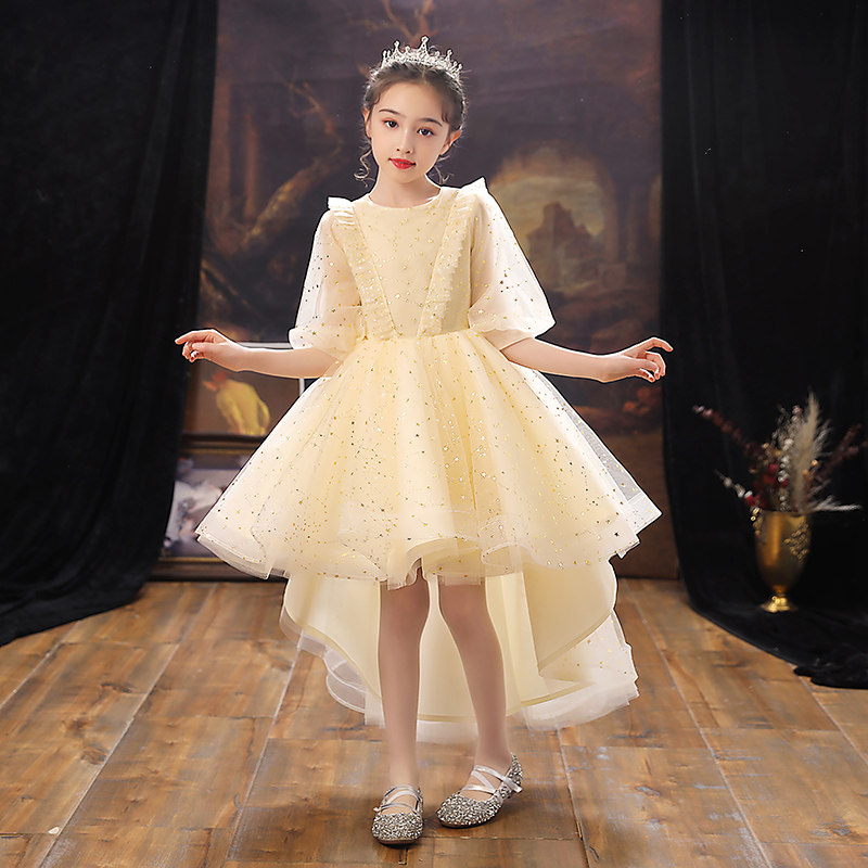 女童生日公主裙洋气小女孩花童婚纱儿童礼服主持人钢琴演出服演奏
