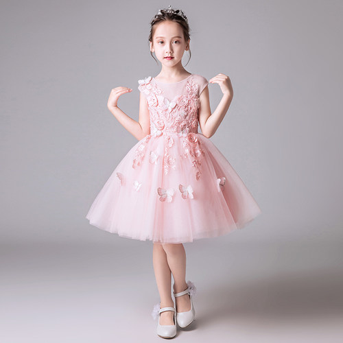 粉色儿童礼服公主裙小夏季婚纱