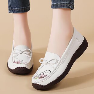 春季防滑舒适休闲女鞋一脚蹬妈妈鞋休闲时尚女鞋懒人鞋单鞋休闲鞋