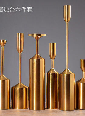 欧式 烛台6件套 金属电镀 婚庆道具烛台 家居软装 工艺品 摆件