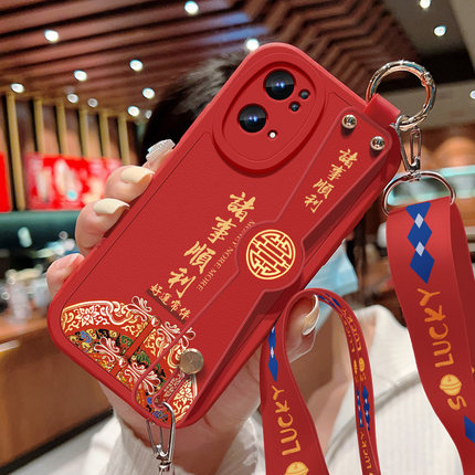 适用opporeno7手机壳新款reno7pro硅胶软壳小羊皮Reno7se超薄PFJM10防摔保护套女款斜挎腕带诸事顺利外壳支架