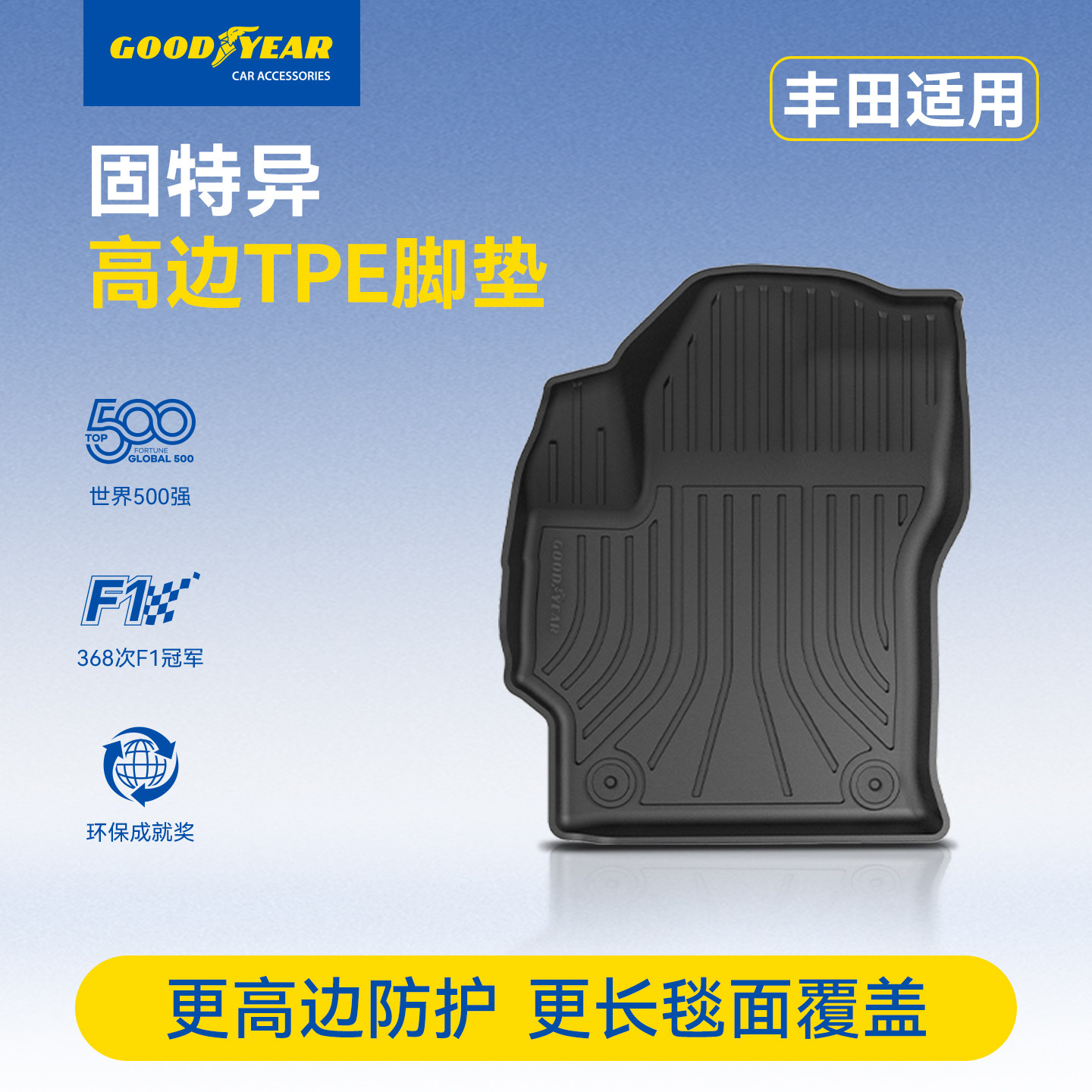 固特异TPE汽车脚垫适用丰田卡罗拉锐放 RAV4荣放26款 BZ5地垫毯面