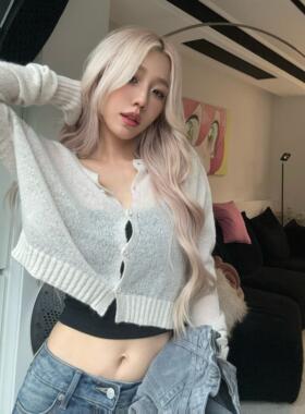 Oh! Me Tell【Jennie/Rose同款】软糯温柔百搭针织镂空微透开衫