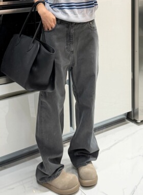 Oh！Me Tell【百搭神裤】经典复古宽松显瘦高腰直筒牛仔裤女