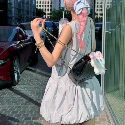 Jennie同款花苞连衣裙女