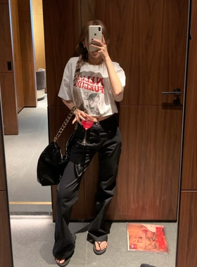 Oh！Me Tell【ROSE同款必入神裤】定制面料高腰显瘦微喇休闲裤女