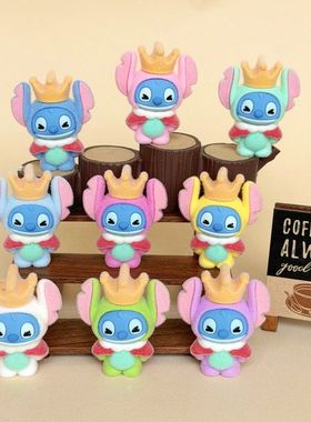 植绒皇冠大耳狗 盲袋萌粒diy饰品挂件钥匙扣公仔桌面摆件树脂配件