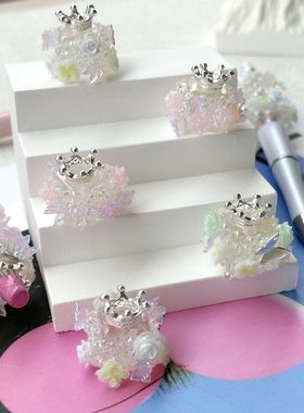 蝴蝶花朵皇冠贴片方珠 串珠笔diy材料配饰珠子手链手机链饰品配件