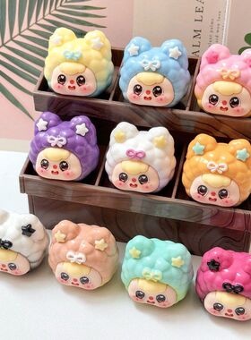 创意双色渐变猫猫头 盲袋萌粒diy饰品挂件钥匙扣文创礼品树脂配件