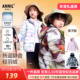 安奈儿男女童装 轻薄保暖三防休闲外套 新款 短款 连帽羽绒服2024冬季