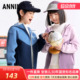 休闲单层宽松上衣弹力撞色潮 新款 安奈儿男女童装 针织外套2025秋季