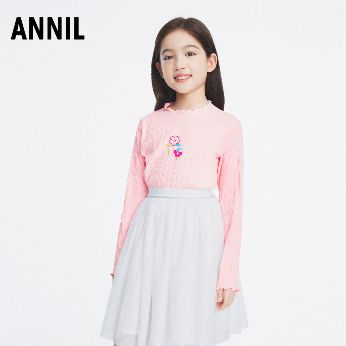 Annil/安奈儿女童长袖中领