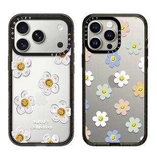 12磁吸MagSafe保护套C家壳 15plus CASE华强北联名白色雏菊笑脸太阳花适用iPhone17ProMax壳苹果16Pro