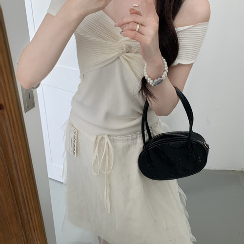 grapestone -叉扭结V领针织衫显瘦无袖坎肩背心小衫260220