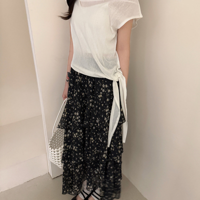 BOLAMEI-26年夏上新斜领不规则显瘦洋气显瘦小衫338