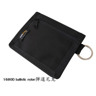 美国杜邦弹道尼龙考度拉1680D面料对折钱包挂绳多卡位尼龙银包