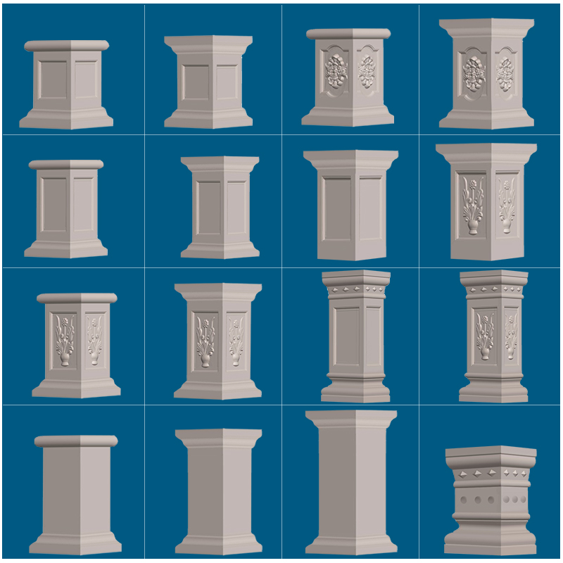 方墩模具罗马柱子方柱模型阳台柱墩水泥墩栏杆大墩子别墅模板全套 基础建材 建筑模板 原图主图